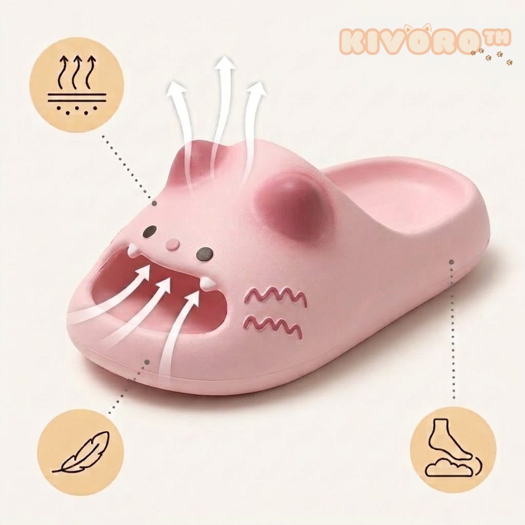 Kivoro™ - Pantuflas de Gato con Huellitas Antideslizantes