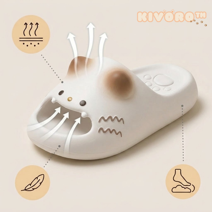 Kivoro™ - Pantuflas de Gato con Huellitas Antideslizantes