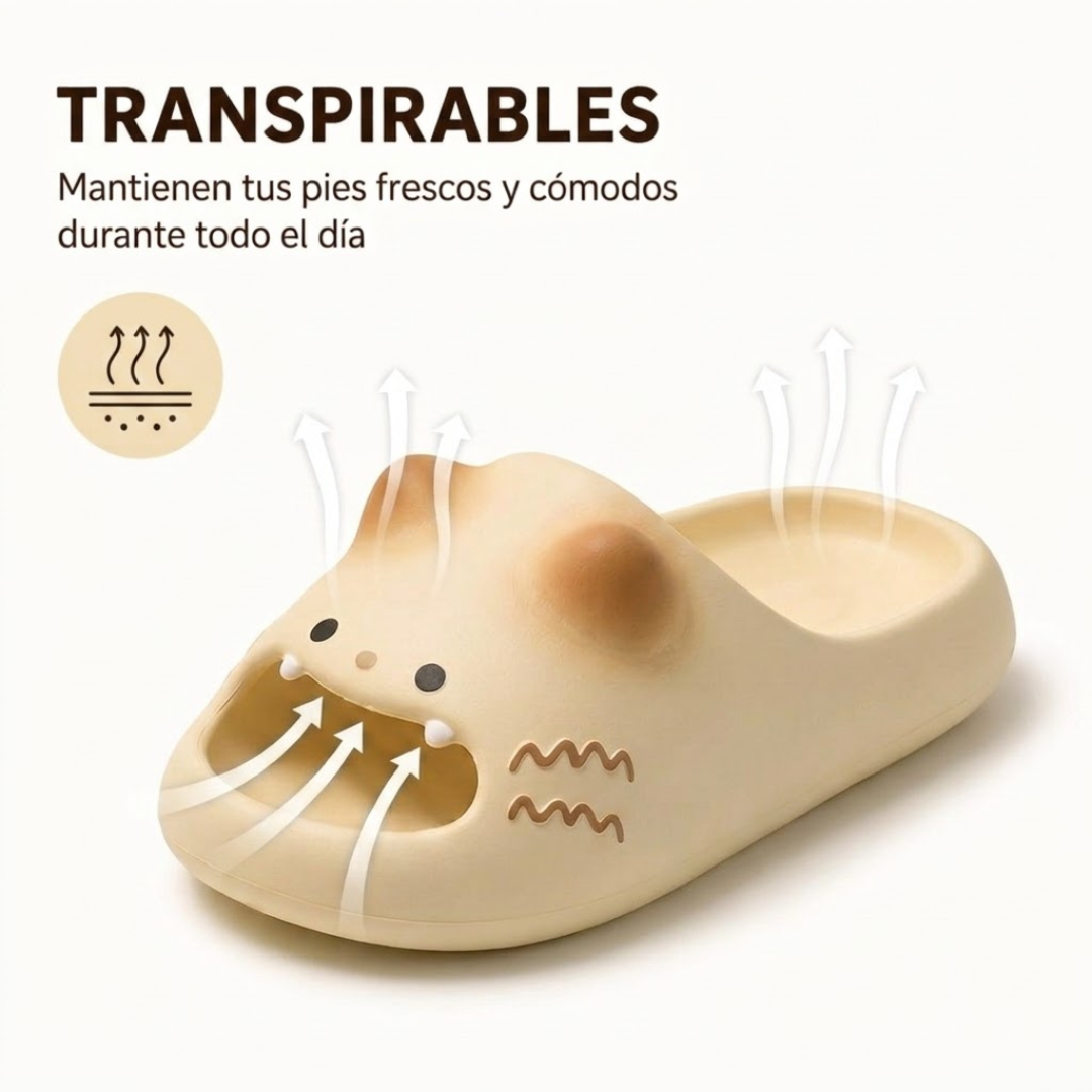 Kivoro™ - Pantuflas de Gato con Huellitas Antideslizantes