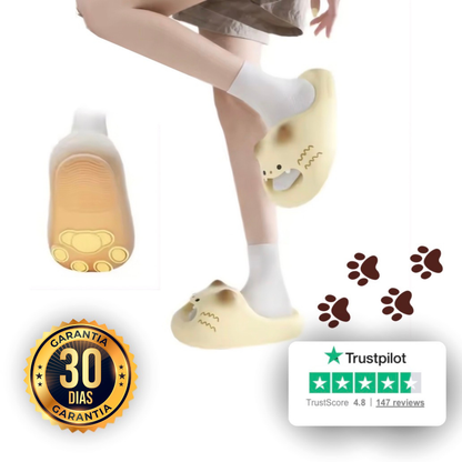 Kivoro™ - Pantuflas de Gato con Huellitas Antideslizantes