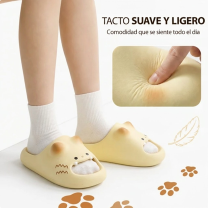 Kivoro™ - Pantuflas de Gato con Huellitas Antideslizantes
