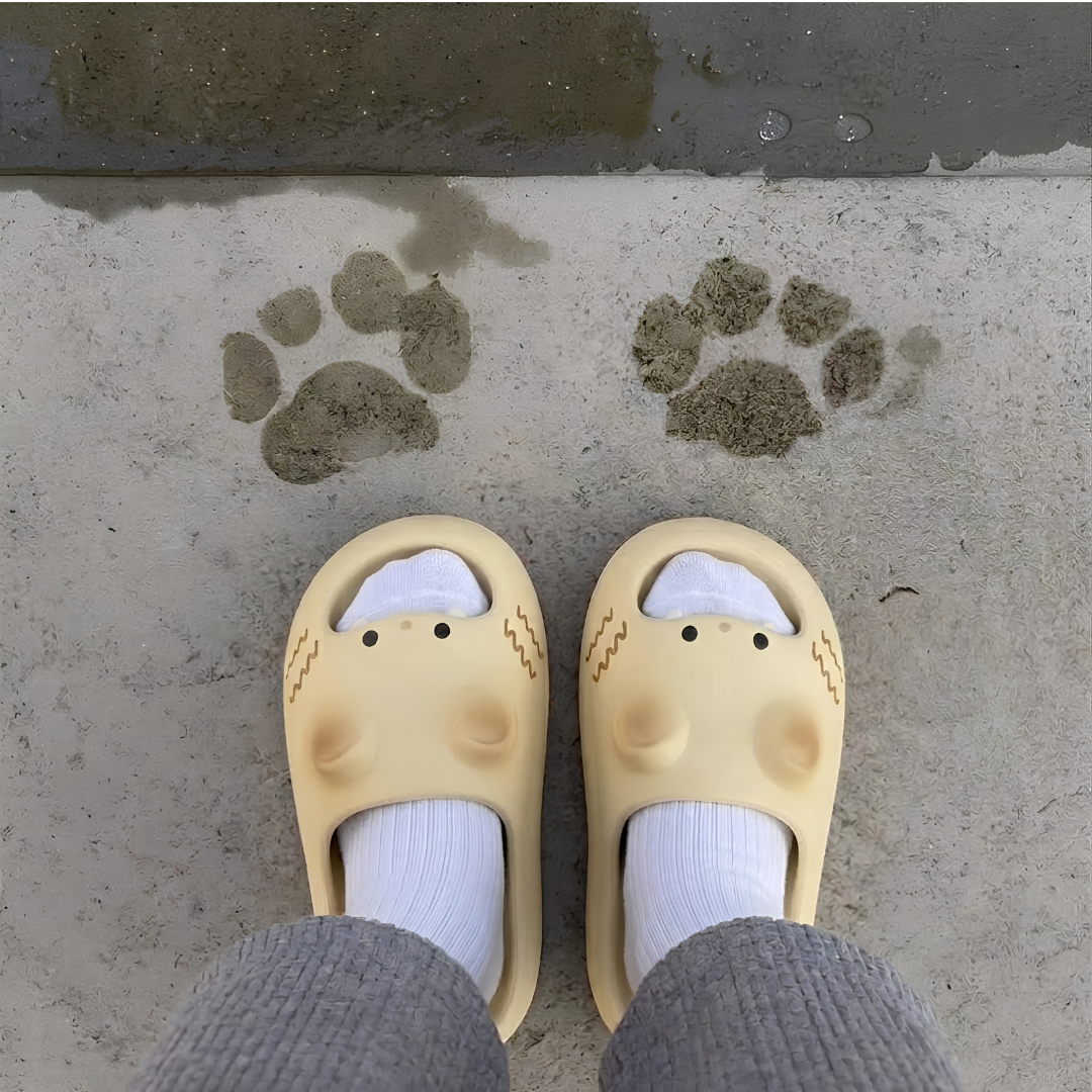 Kivoro™ - Pantuflas de Gato con Huellitas Antideslizantes